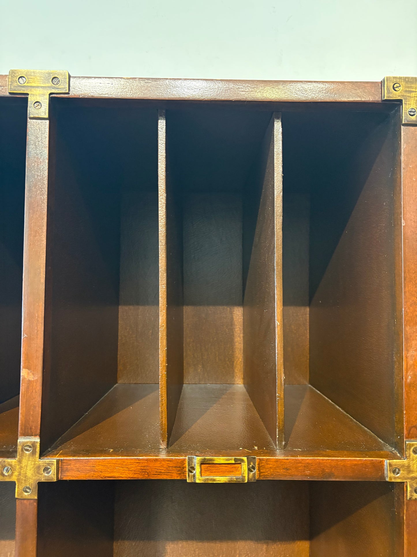 Wood and Leather Bookcase with Drawers by Theodore Alexander