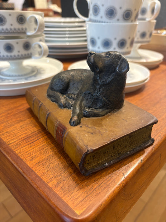 Dog on Book Bookend