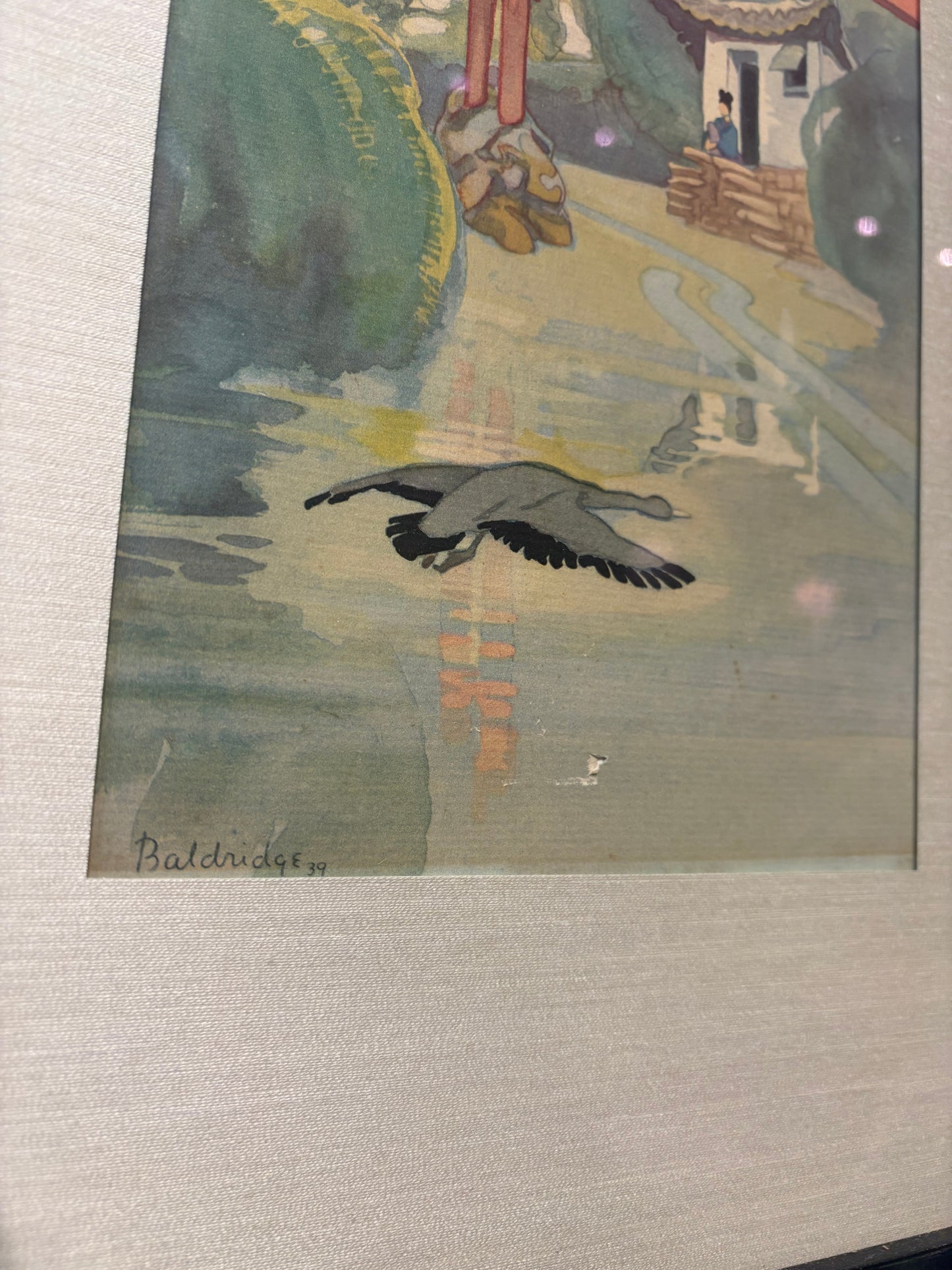 Cyrus Baldridge 1939 Framed Asian Style Art