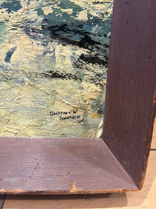 '70 Signed Geoffrey Schofield Oil Painting of Sailboat