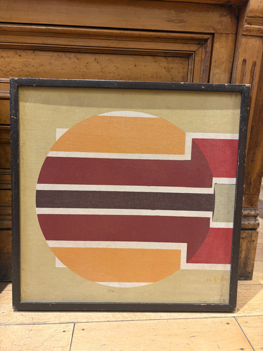 Pair of Signed Gabay Geometric Paintings