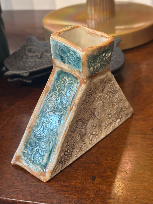 Ceramic Vase with Paisley Pattern