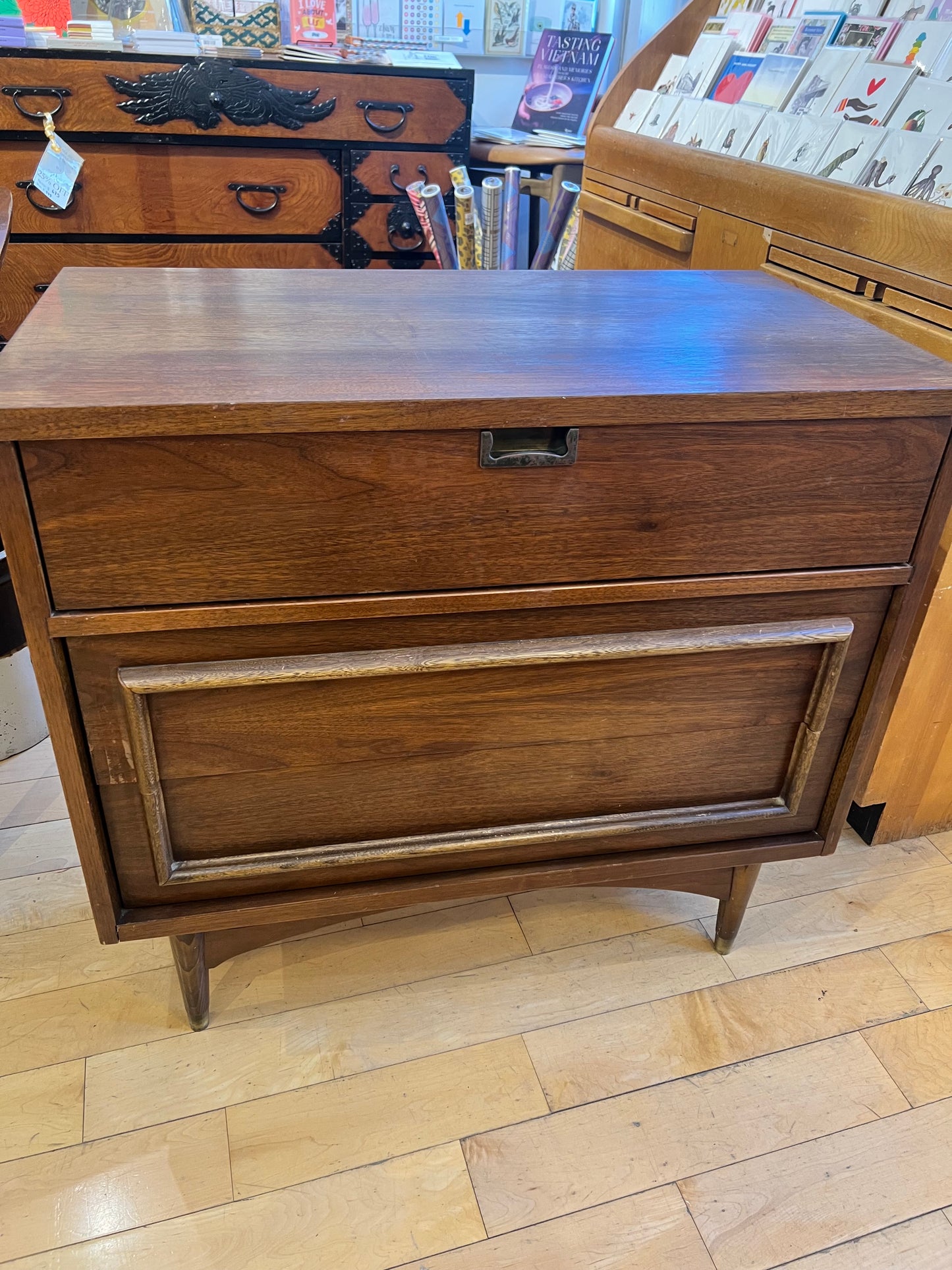 Walnut 3 Drawer Low Dresser