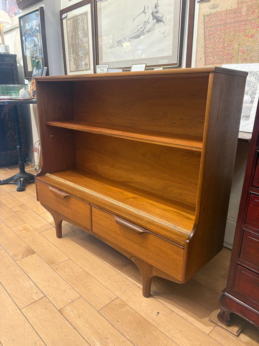 Teak Low Bookcase with Two Drawers