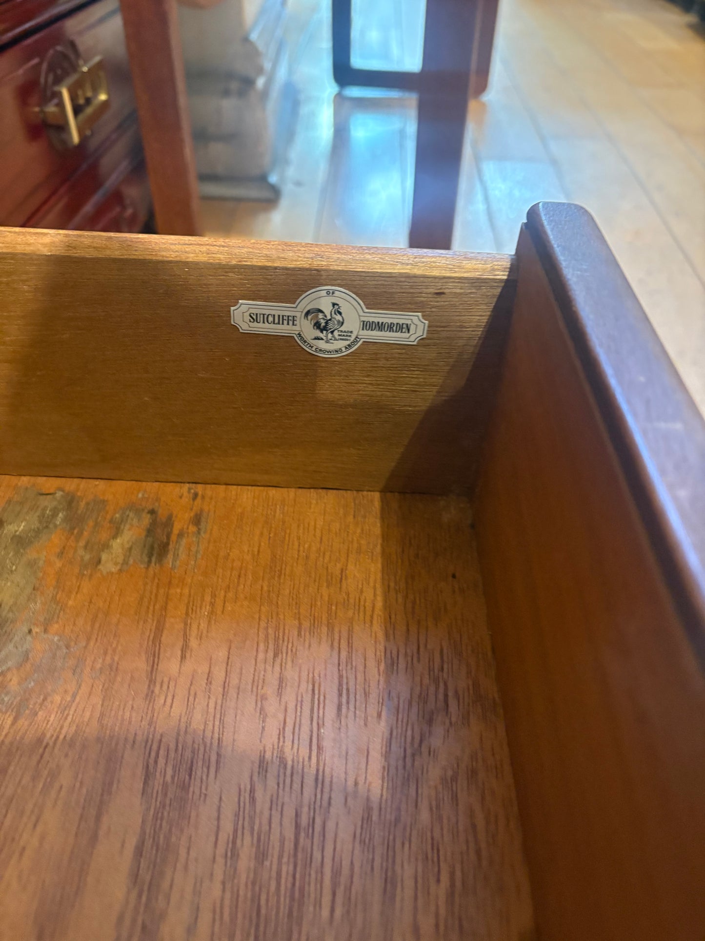 Teak Low Bookcase with Two Drawers