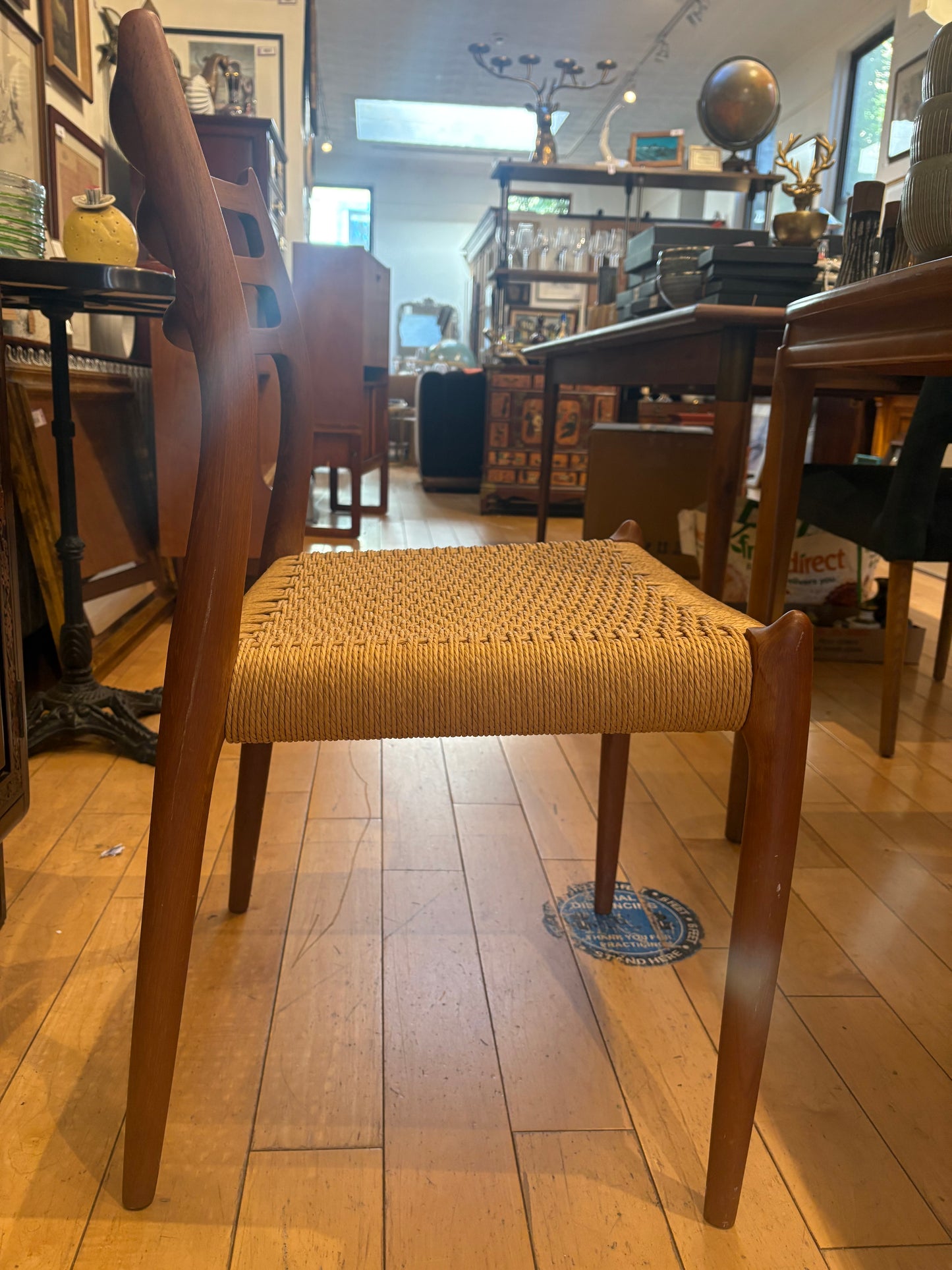 Pair of Danish Dining Chairs with Woven Wicker Seats