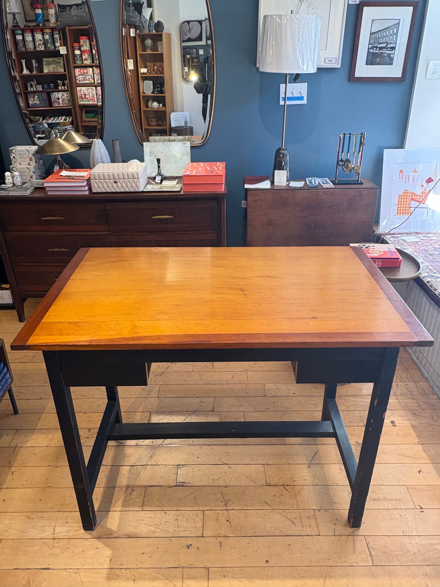 Two-Tone Wood Drafting Table