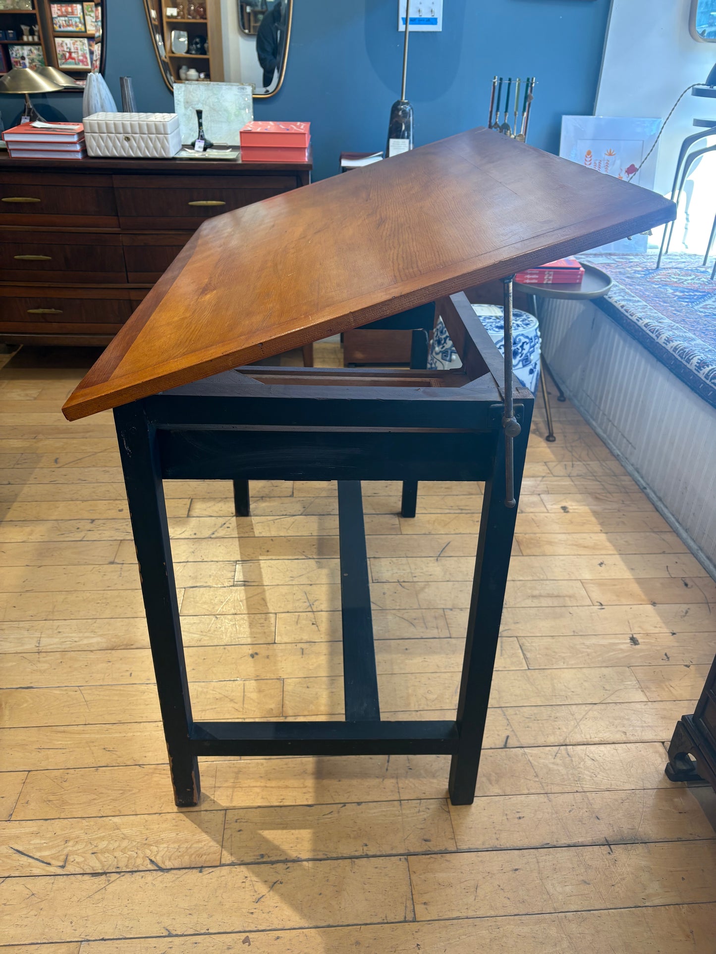 Two-Tone Wood Drafting Table