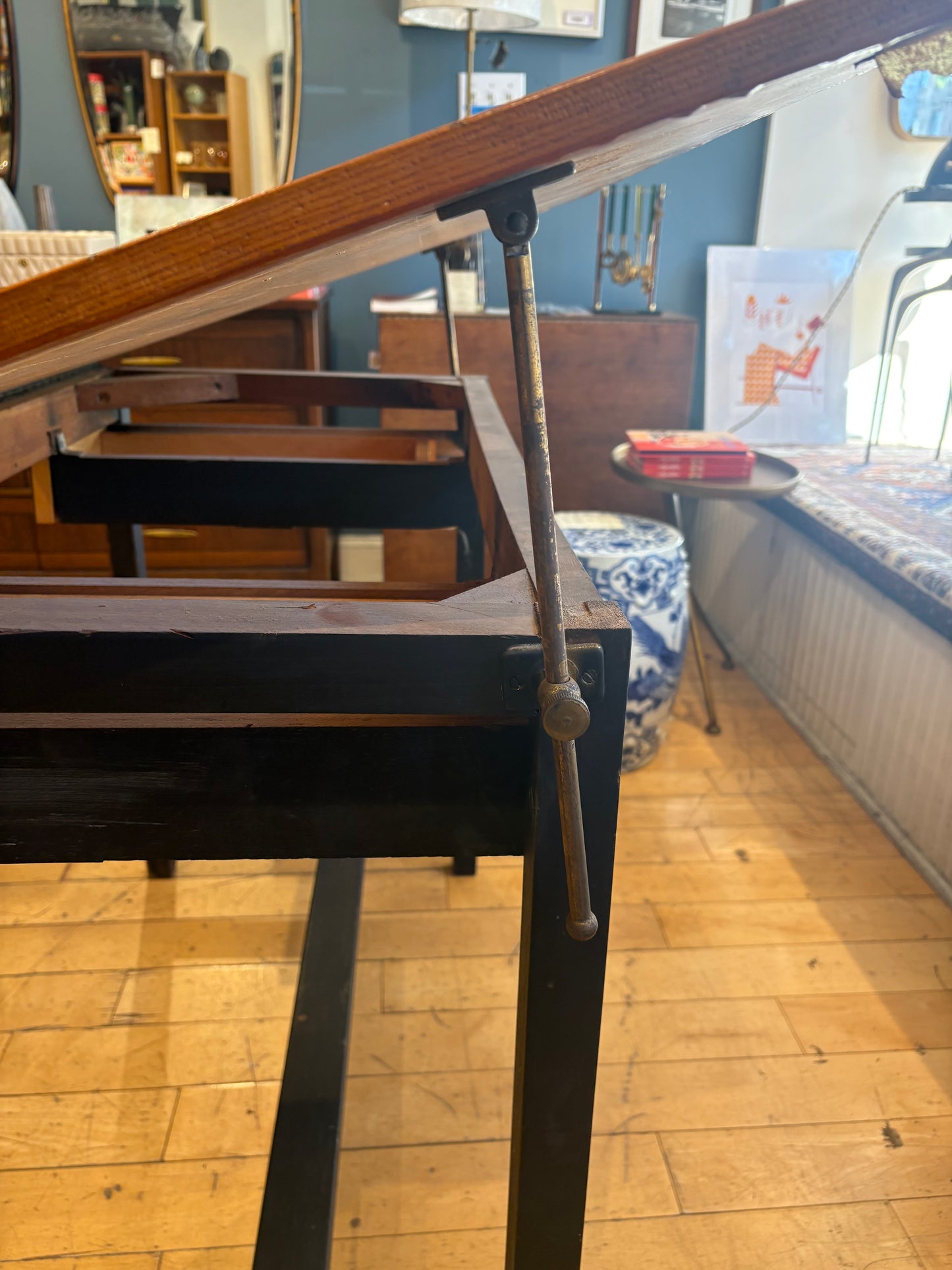 Two-Tone Wood Drafting Table