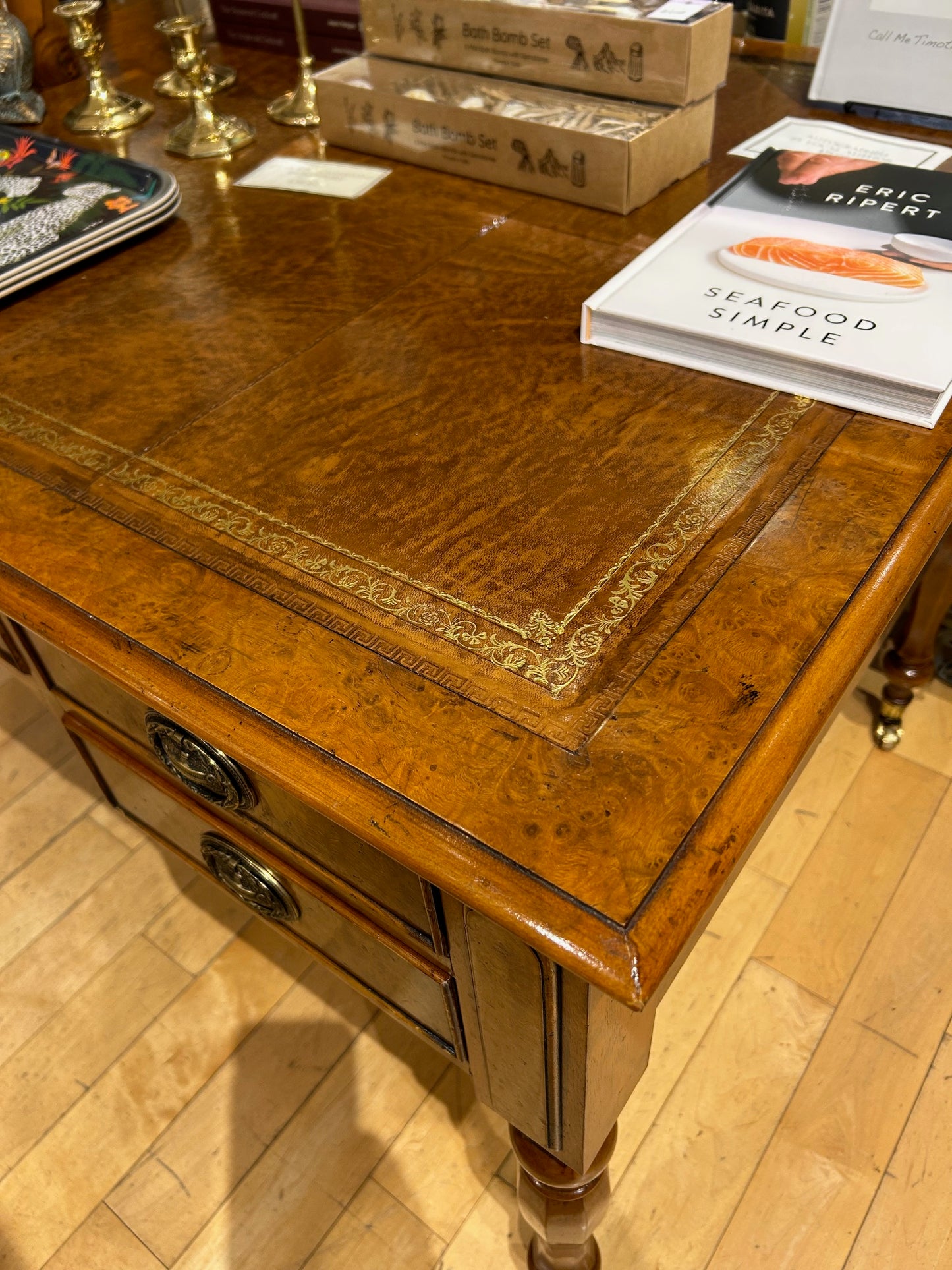 Southhamption Leather Top Library Desk