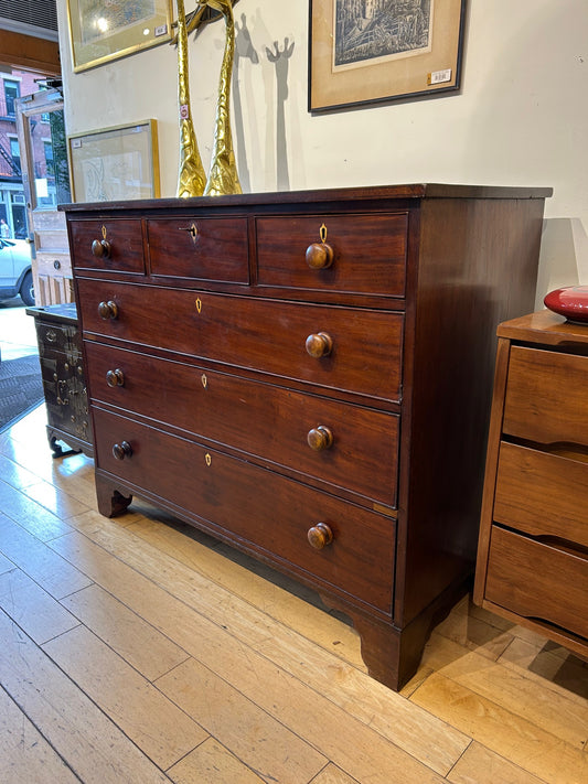 Antique Dresser with Round Knobs and Key