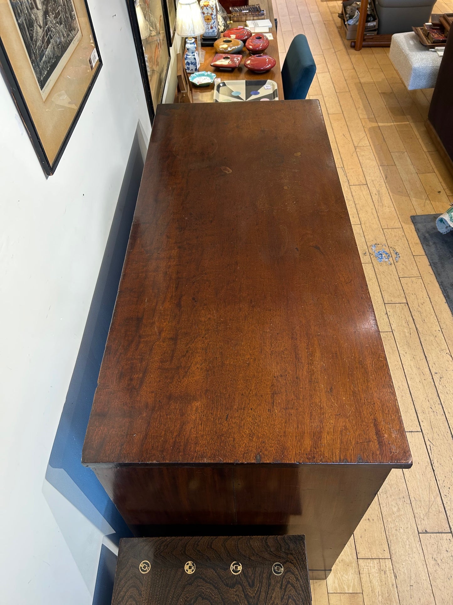 Antique Dresser with Round Knobs and Key