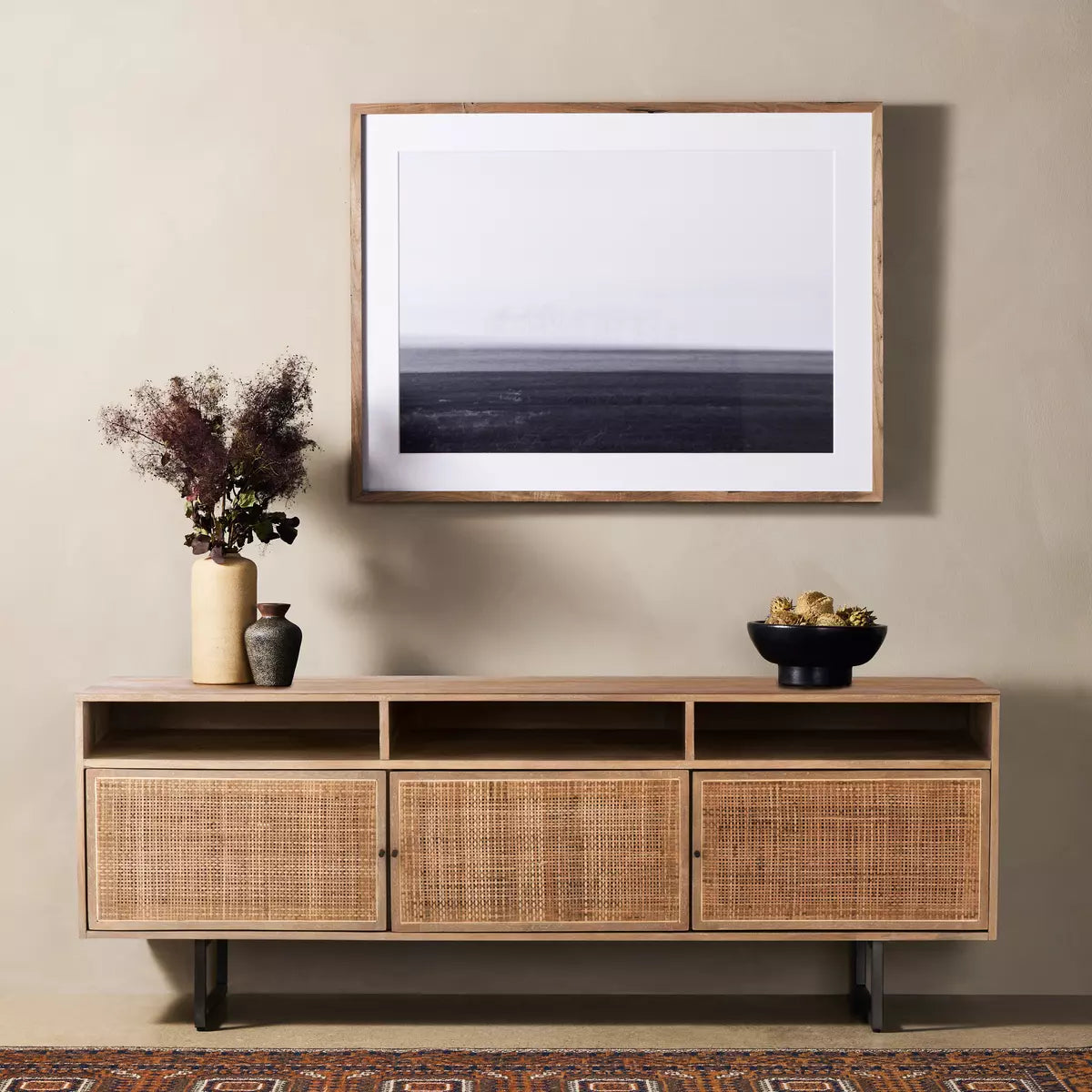 Canework 3 Door Media Console