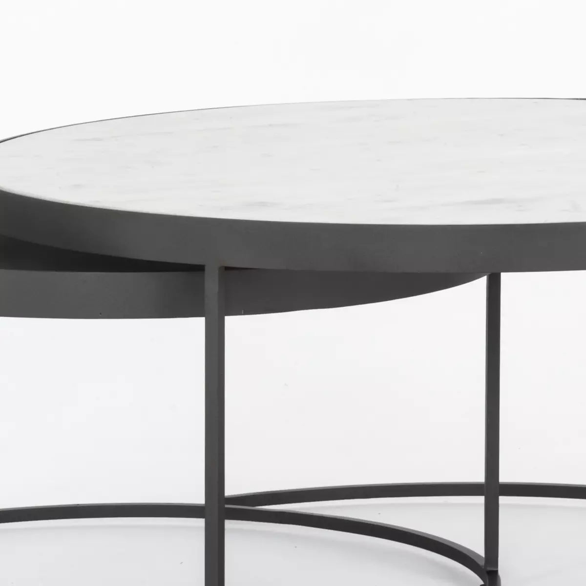 Marble and Iron Nested Coffee Table