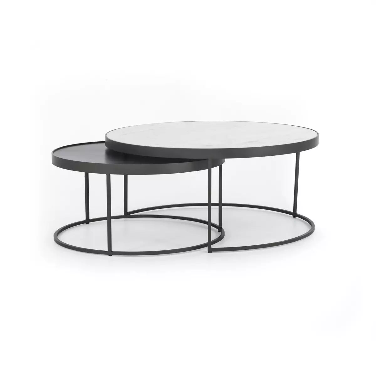 Marble and Iron Nested Coffee Table