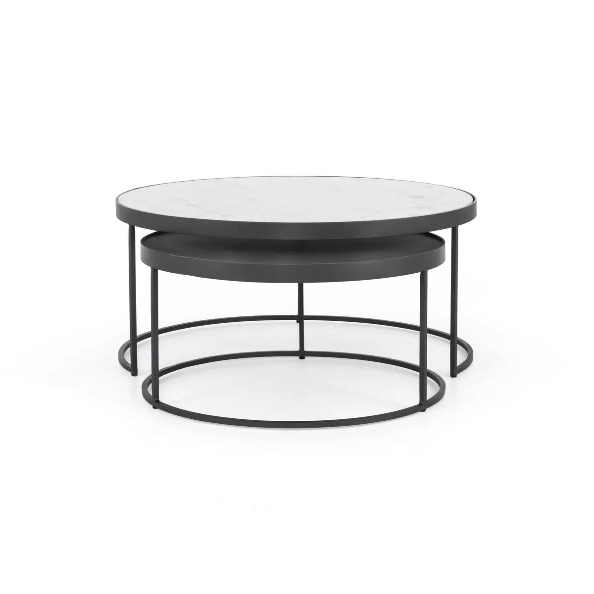 Marble and Iron Nested Coffee Table