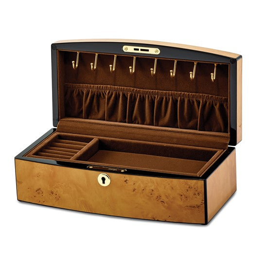 Burlwood Curved Jewelry Box
