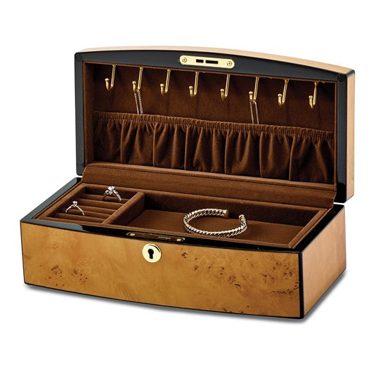 Burlwood Curved Jewelry Box