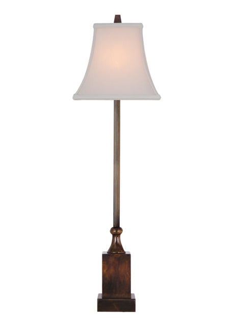 Brass and Jade Buffet Lamp