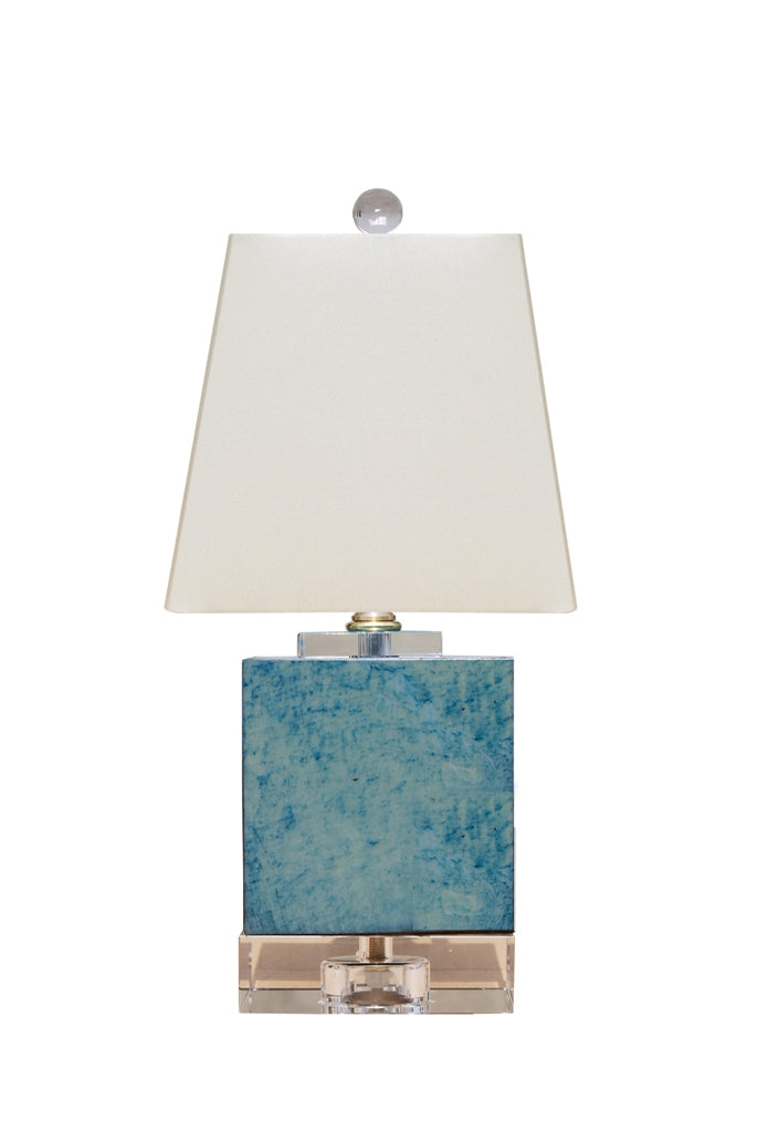 Blue Jade and Crystal Table Lamp
