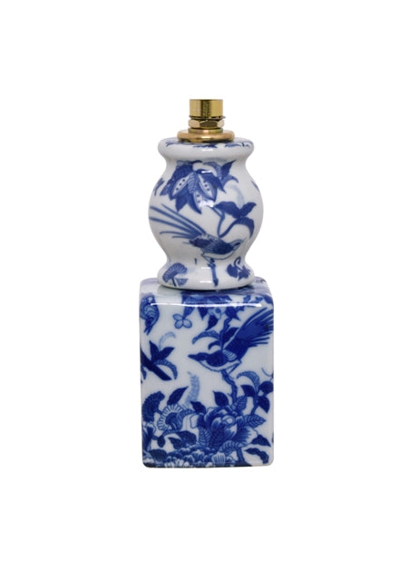 Tiny Blue and White Powder Room Lamp