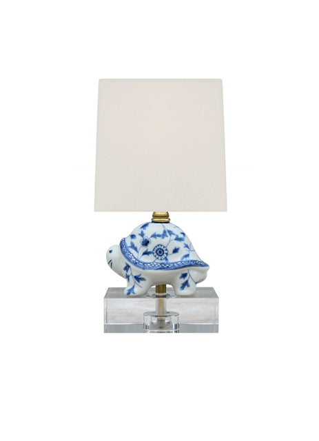 Porcelain Turtle Lamp with Crystal Base