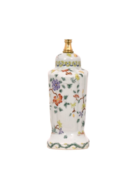 14" Peacock Tea Jar Porcelain Lamp