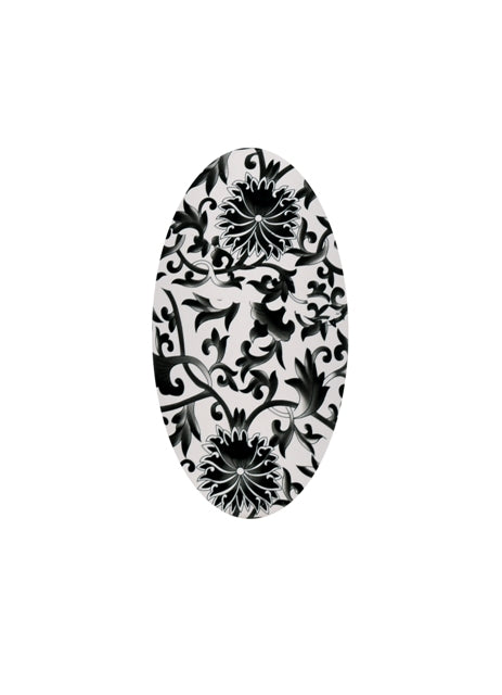 Black Floral Design Large Table Lamp
