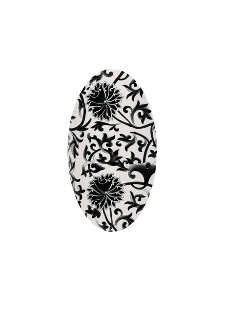 Black Floral Design Large Table Lamp