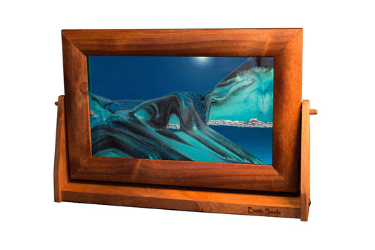 Ocean Blue Large Alder Wood Sand Art