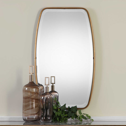 Beveled Gold Mirror: 21"w x 36"h
