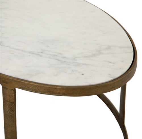 Marble and Brass Finished Nesting Coffee Table
