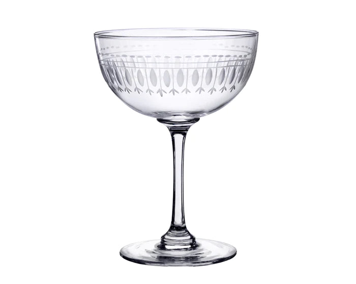 Etched Ovals Champagne Glass