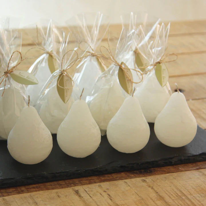 White Petite Pear Candles