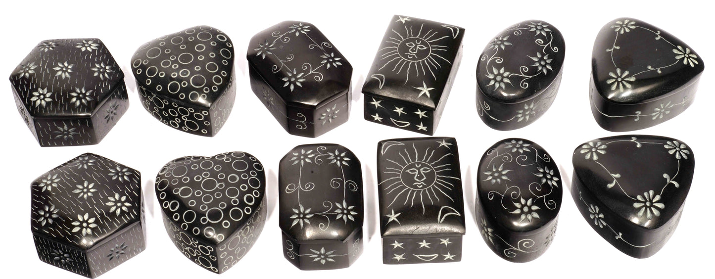 STONE BLACK ETCHED BOX 3"