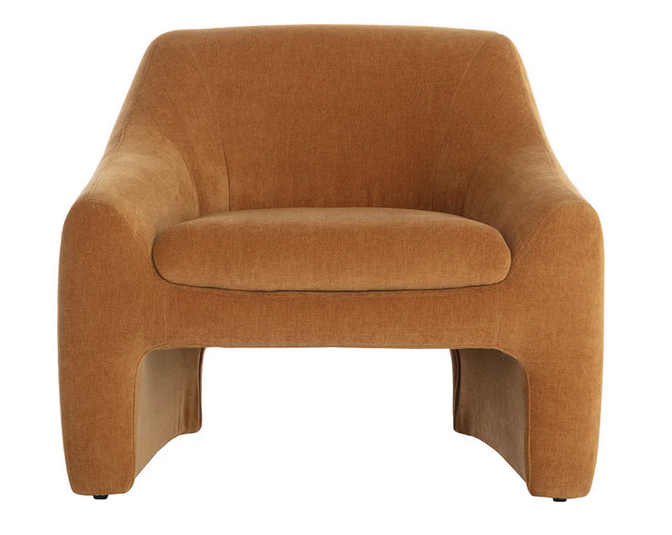 Curved Upholstered Lounge Chair
