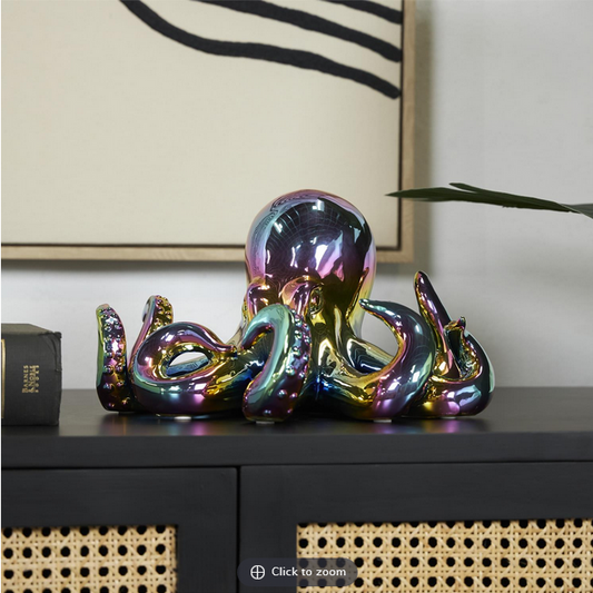 Octopus Multi Colored Ceramic Sculpture