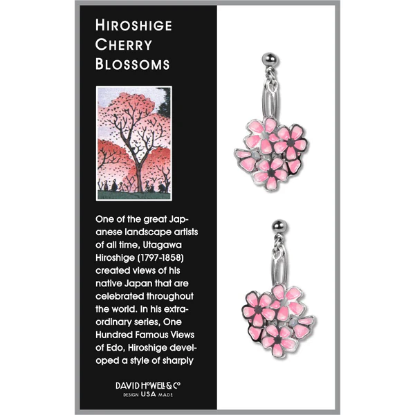 Cherry Blossom Enamel Earrings