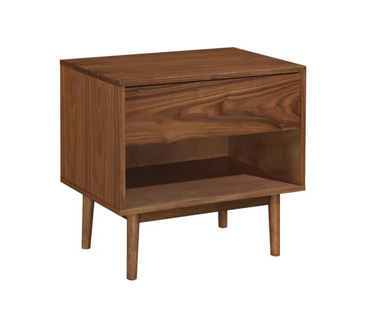 Walnut Side Table with 1 Drawer