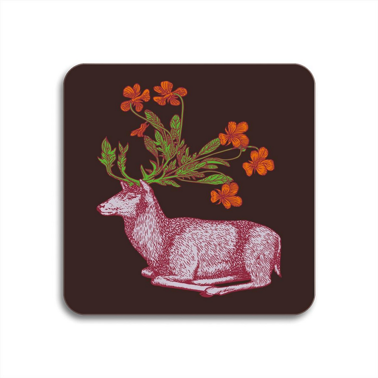 Deer 4" Square Coaster