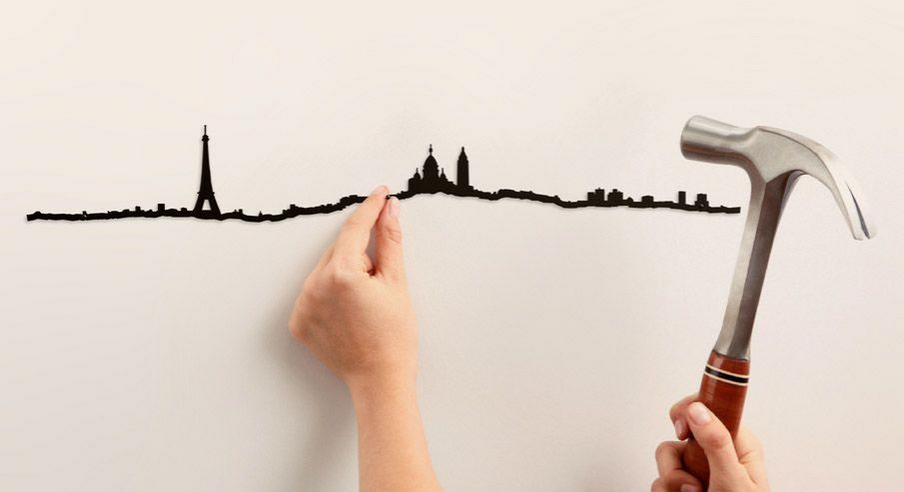 New York Skyline Silhouette-Black : 50cm | 19.7"