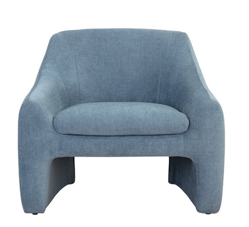 Curved Upholstered Lounge Chair