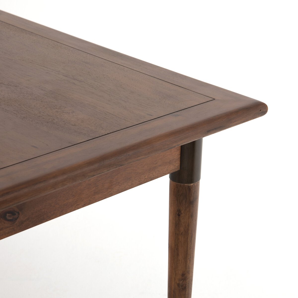 Acacia Wood Extendable Rectangular Dining Table with Iron Accents