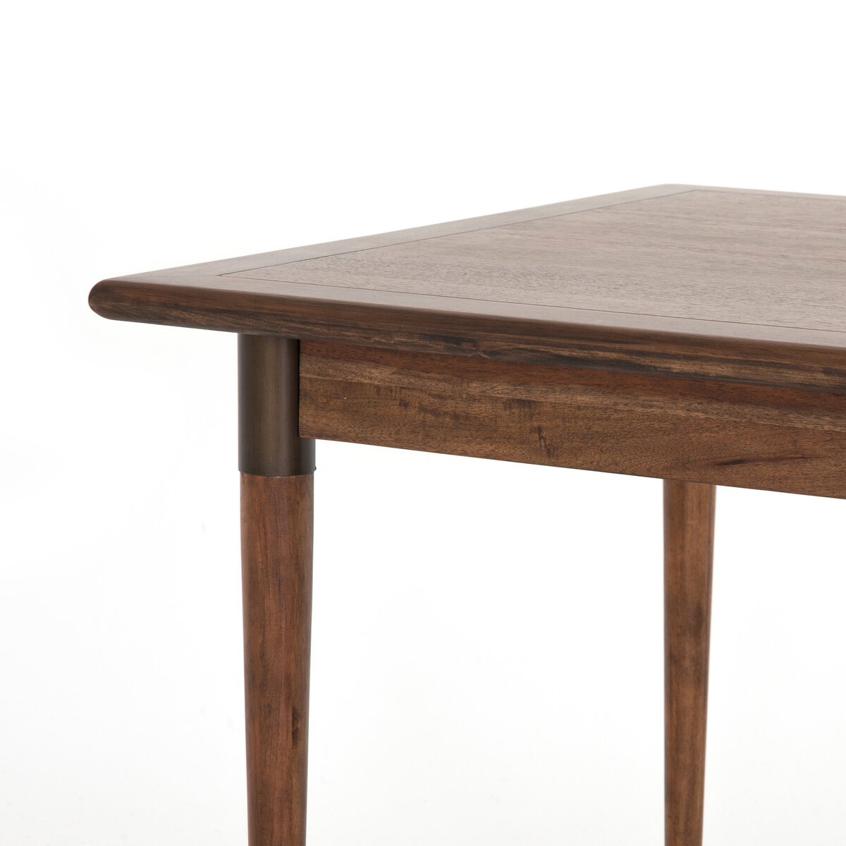 Acacia Wood Extendable Rectangular Dining Table with Iron Accents