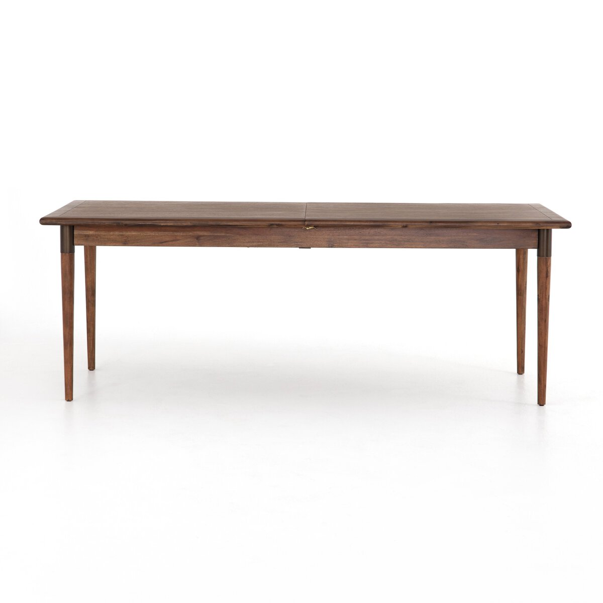 Acacia Wood Extendable Rectangular Dining Table with Iron Accents