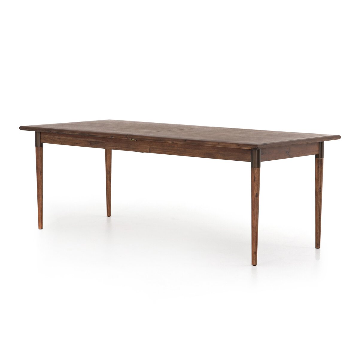 Acacia Wood Extendable Rectangular Dining Table with Iron Accents