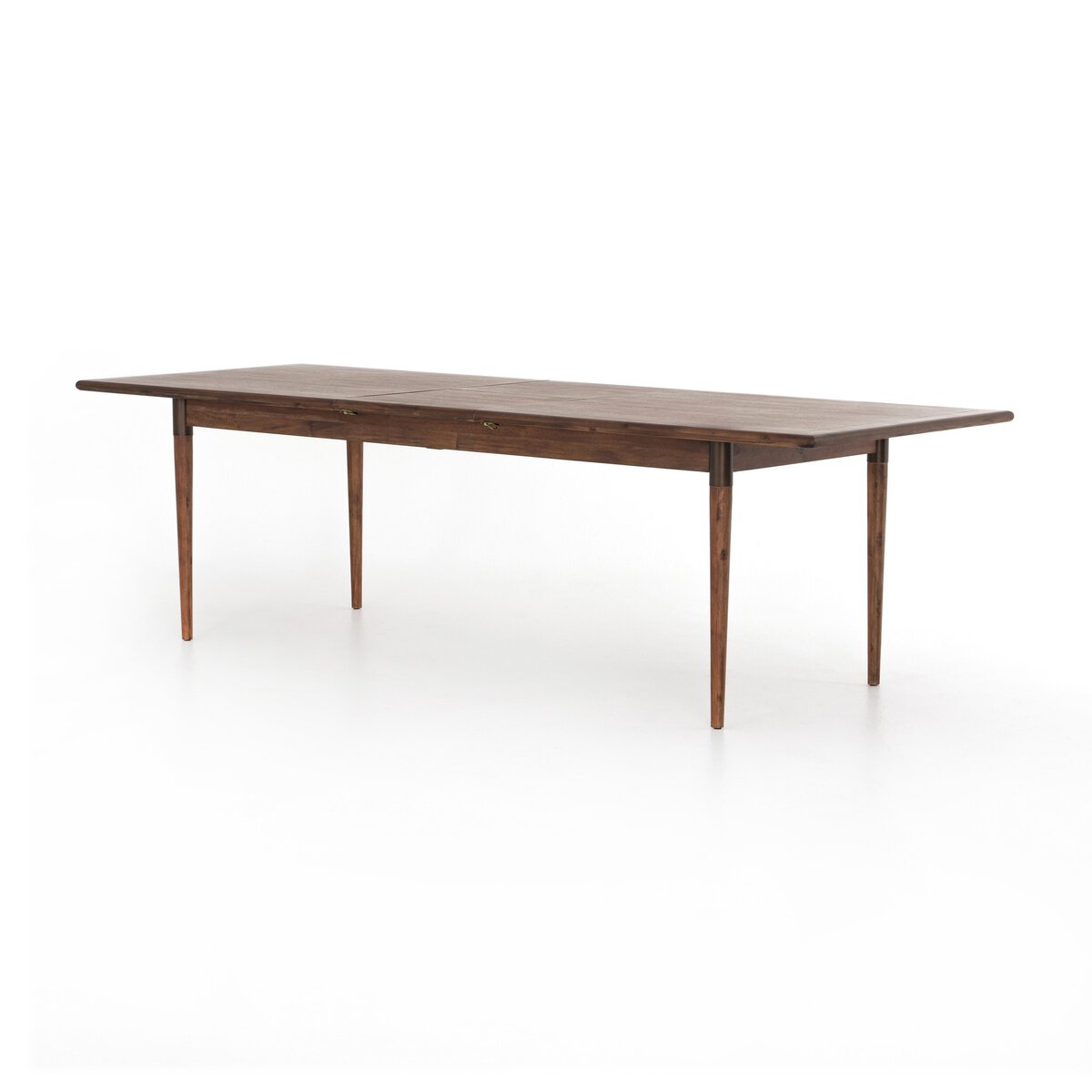 Acacia Wood Extendable Rectangular Dining Table with Iron Accents