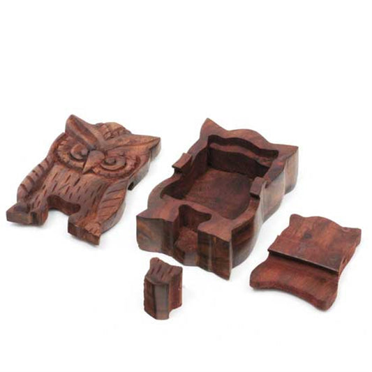 Wooden Owl Puzzle Keepsake Box