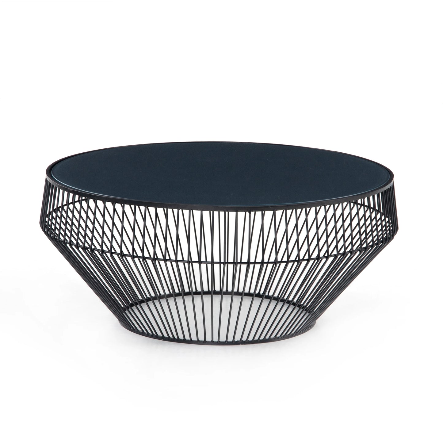 Round Iron and Glass Coffee Table