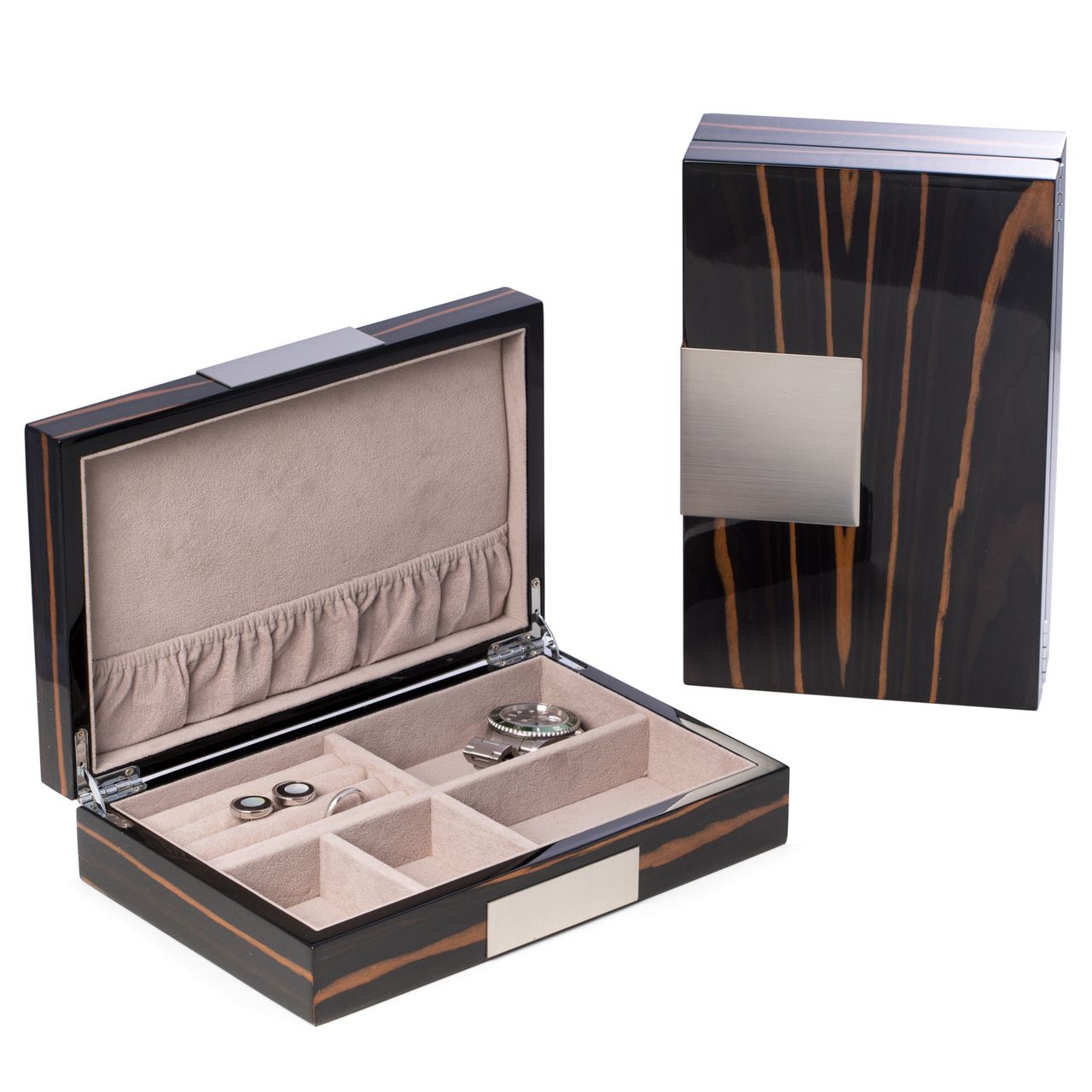 Brown with Plate Jewelry Box